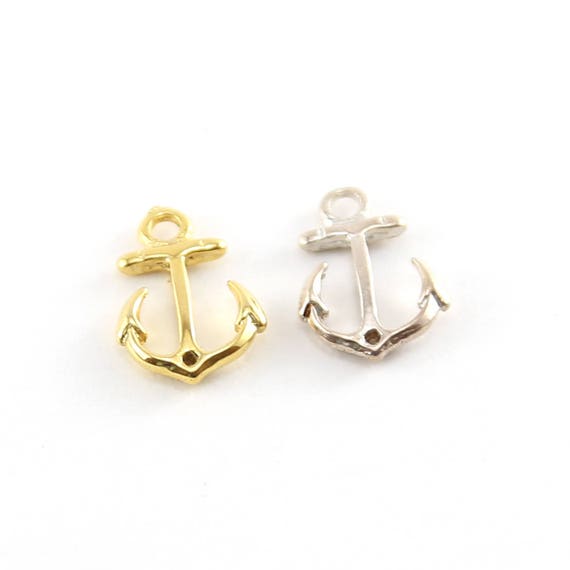 Anchor Connector Link Charm Ocean Nautical Sea Pendant in Sterling Silver or Vermeil Gold