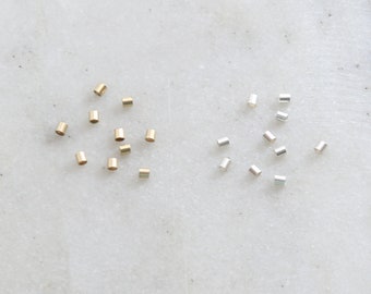10 Pieces Crimp Bead Tube 2mm x 2mm 925 Sterling Silver or 14K Gold Filled  Stringing Bead Supplies
