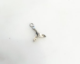 Tiny  Whale Tail Sterling Silver Charm Ocean Inspired Beach Pendant Animal Conservation Charm