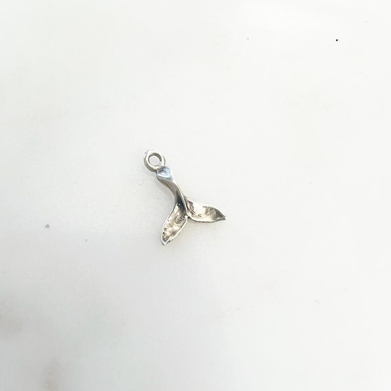 Tiny  Whale Tail Sterling Silver Charm Ocean Inspired Beach Pendant Animal Conservation Charm