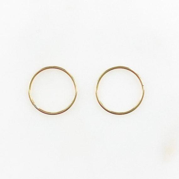 2 Pieces 16mm 14k Gold Filled Smooth Connector Ring Open Circle Charm Soldered Ring Jewelry Making Supplies Permanent Jewelry