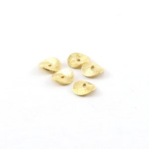5 pièces Rondelle de perles en vermeil, disque ondulé, croustilles, 6 mm