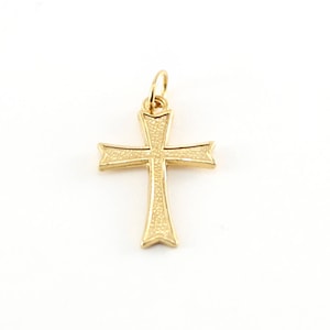 14K Gold Filled Strukturiertes Kreuz Charm Religiöser spiritueller Anhänger
