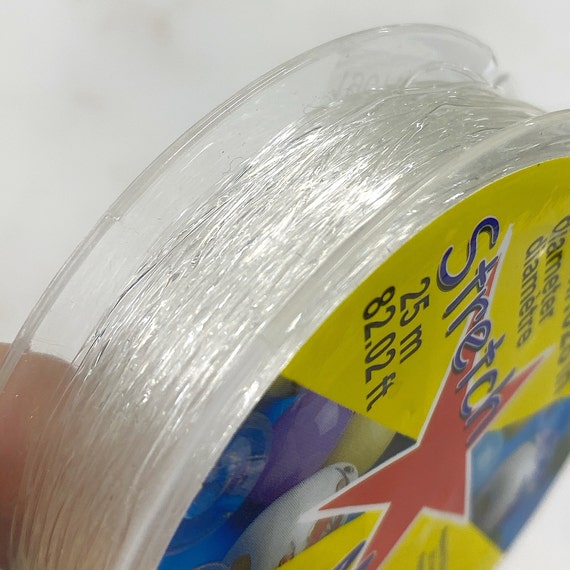 Griffin .7mm Transparent Elastic Cord For Jewelry Making - 25 Meter Roll For Bracelets & Stretchable Designs