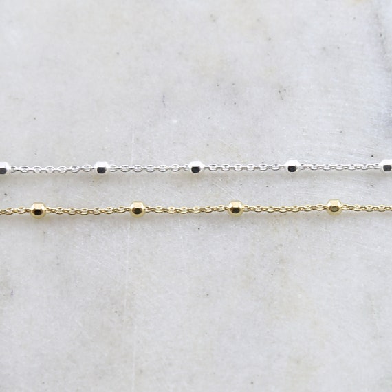 Sterling silver ball shop chain by the foot