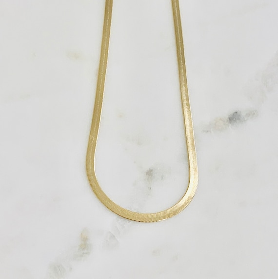 Ready To Wear Finished Herringbone Chain 18K Gold Filled Chain 3mm 16 inch or 18 inch Ready Made Chain Necklace