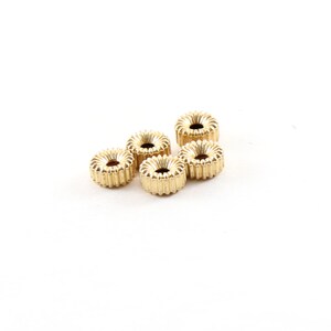 5 Pieces 5mm Corrugated Seamless Pony Rondelle 14K Gold Filled Spacer Beads