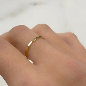 Hammered Thin Stacking Ring 14k Gold Filled Ring in Size 6 or 7