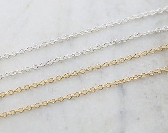Thick Durable Cable Chain Sterling Silver or 14K Gold Filled  Permanent Jewelry / Sold by the Foot / Bulk Unfinished Chain