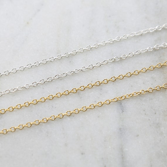 Thick Durable Cable Chain Sterling Silver or 14K Gold Filled  Permanent Jewelry / Sold by the Foot / Bulk Unfinished Chain