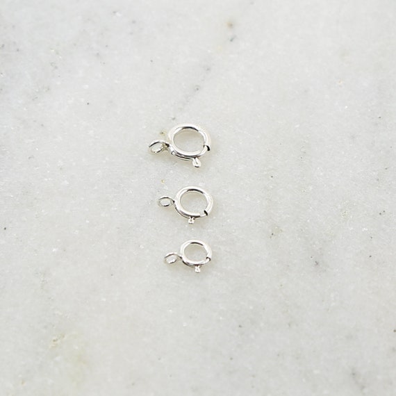 10 Pieces Sterling Silver Closed Spring Ring Clasp 3 Sizes Choose your Size 7mm, 6mm, 5mm Jewelry Making Supplies Chain Findings