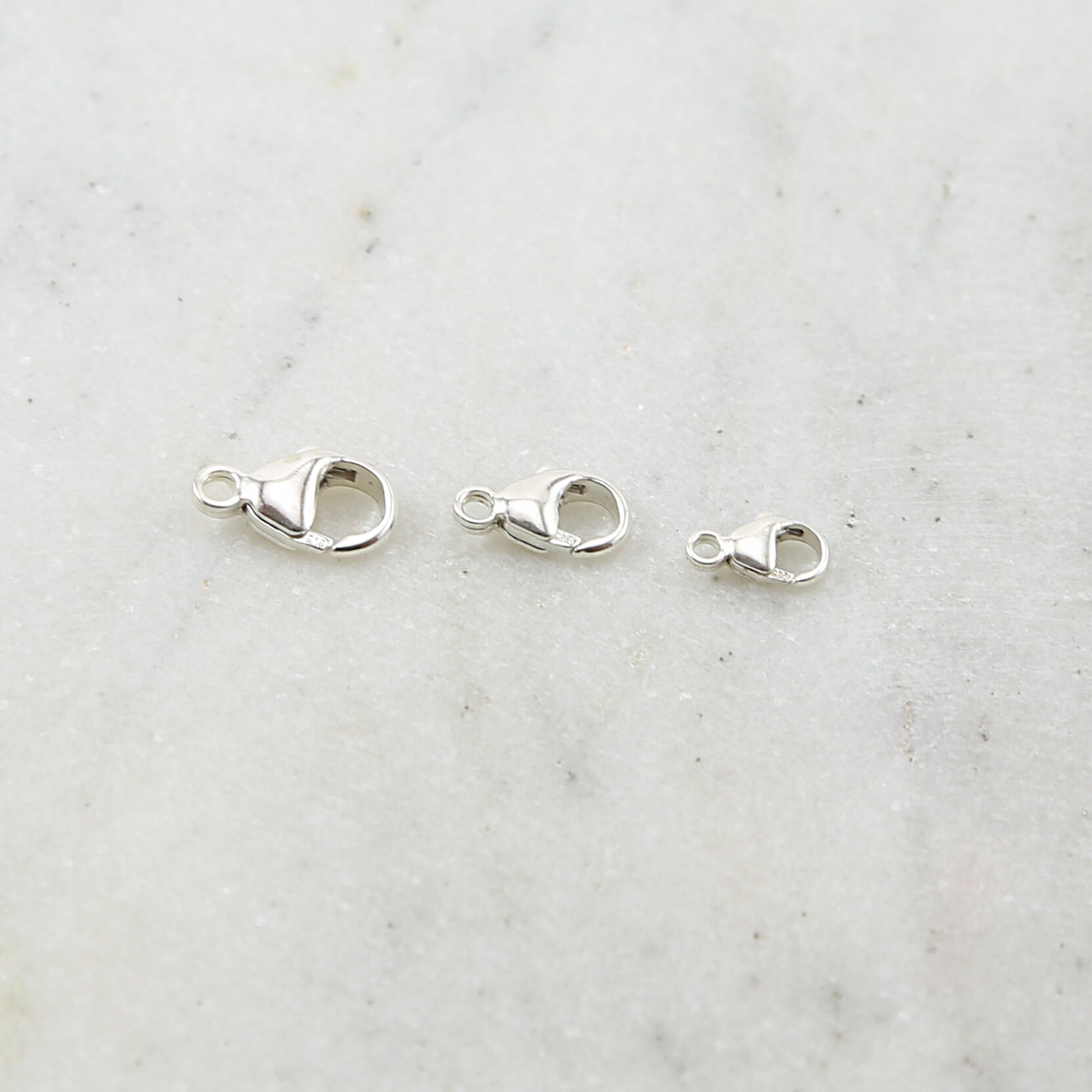 Wholesale Rounded Lobster Claw Clasps Sterling Silver .925