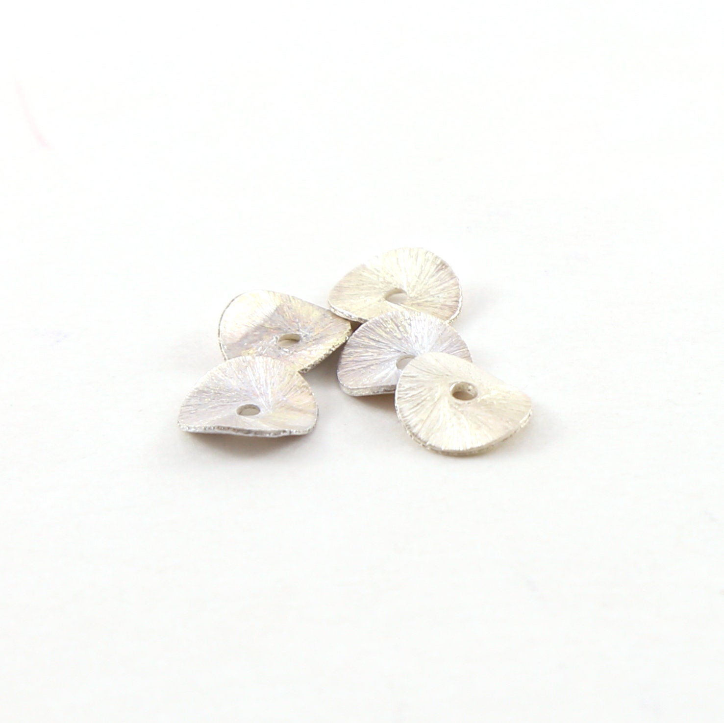 Sterling Silver Brushed Wavy Dime Spacers 8mm0.925solid Sterling