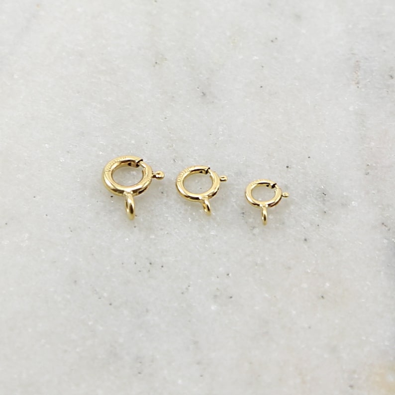 5mm Jewelry Making Supplies Chain Findings 10 Pieces 14K Gold Filled Closed Spring Ring 3 Sizes Choose your Size 7mm 6mm