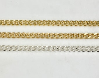 Catena in metallo di base placcata in oro o argento, piccola catena a maglie apribili con taglio a diamante sfaccettato, catena al piede/catena grezza sfusa