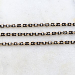 Base Metal Gold Faceted Plated Thick Cable Chain in Black / Chain by the Foot