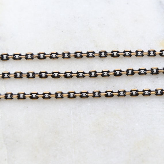 Base Metal Gold Faceted Plated Thick Cable Chain in Black / Chain by the Foot