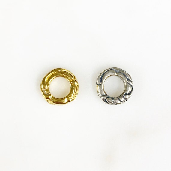 1 Piece Detailed Raw Open Circle Connector Ring Charm Choose Your Style 11mm Circle Link Charm