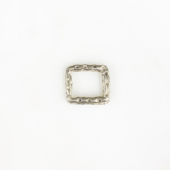 1 Piece Hammered Textured Sterling Silver Raw Open Square Connector Charm 12mm Square Link Charm Jewelry Making Charms