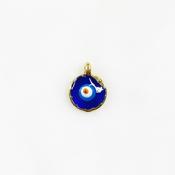 Classic Dark Blue Evil Eye Protection Charm Gold Plated Enamel Evil Eye Charm Jewelry Making Supplies