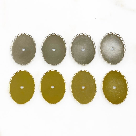 30mm Cameo Setting Base Metal Choose Your Color Gold or Silver Jewelry Making Supplies Arts And Crafts