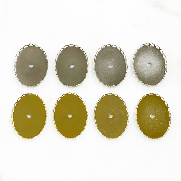 30mm Cameo Setting Base Metal Choose Your Color Gold or Silver Jewelry Making Supplies Arts And Crafts