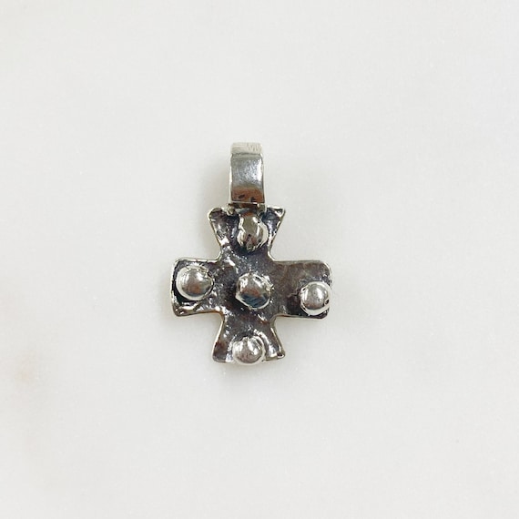 Sterling Silver Thick Hammered Medieval Cross Charm 1 Piece Unique Hammered Cross