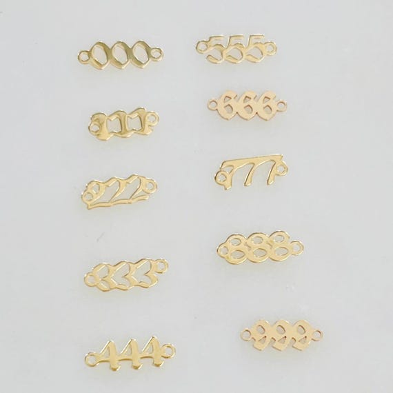 14k Gold Filled Teeny Tiny Angel Number Connector Charm Pendant Permanent Jewelry Wish Good Luck Charm