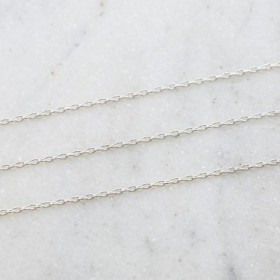 Thick Oval Sterling Silver Dainty Chain 2.5mm x 1.5mm / Sold by the Foot / Bulk Unfinished Chain