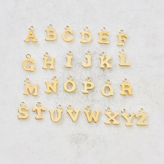 Gold filled letter charms wholesale discount