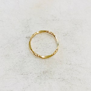 Delicate Textured Hammered 14K Gold Filled Ring Open Circle Disc Coin Charm 15mm Disc Leather Round Connector Link Permanent Jewelry image 1