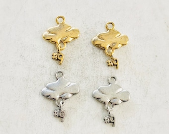2 Pieces Pewter Unique Cloud 9 Charm With Number 9 Hanging  Cloud Nine Charm Pendant Happiness Charm  Antique Gold, Antique Silver