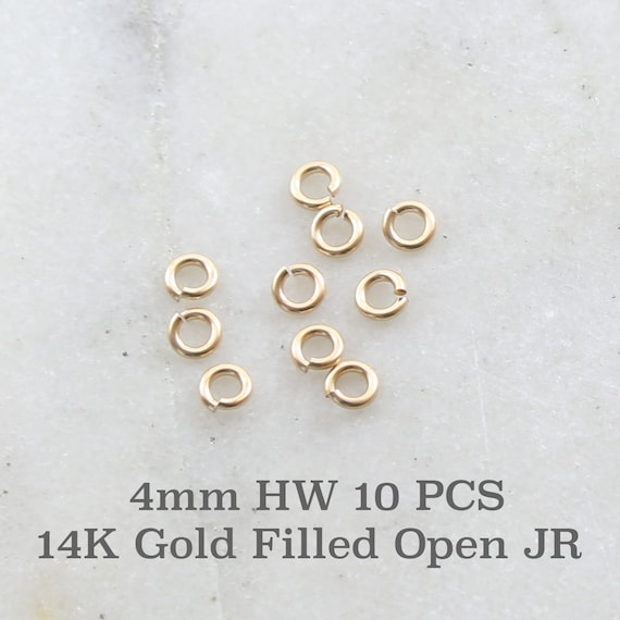 10 Pieces 4mm Heavy Weight 18 Gauge 14K Gold Filled Open Jump Rings Charm Links Jewelry Making Supplies Gold Findings