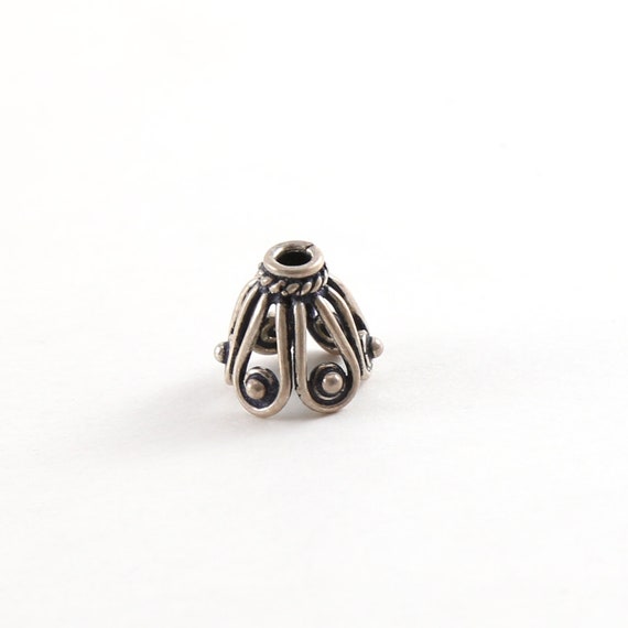 Sterling Silver Curly Cone Tulip Flower Bell Bead Cap Jewelry Making Supplies