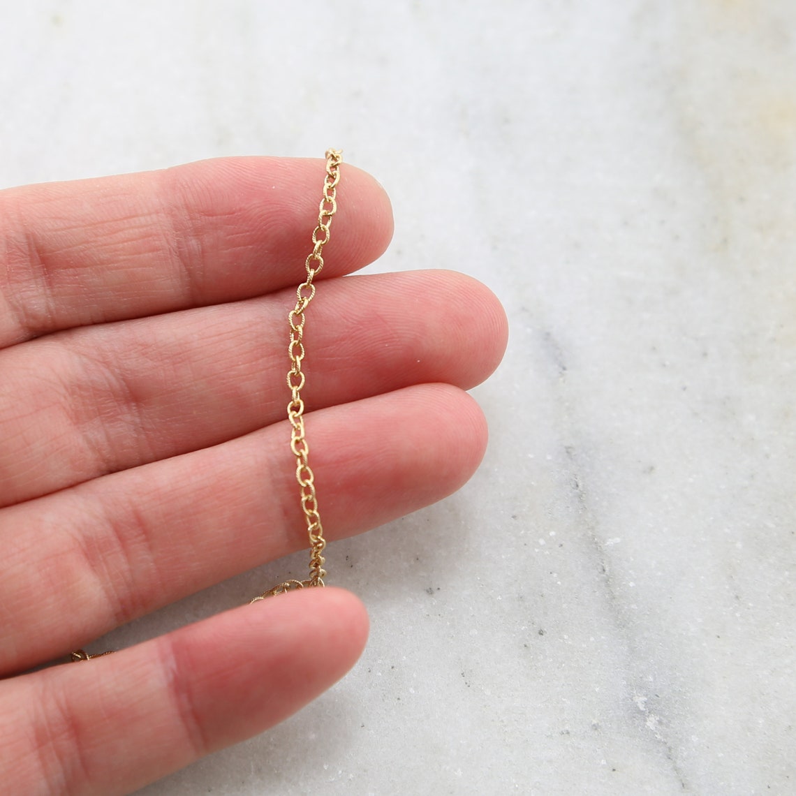 Dainty Textured Rope Cable Chain 14K Gold Filled or Sterling Etsy