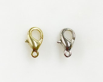 10 Pieces 10mm Rounded Lobster Clasp Choose your Style Gold or Silver Jewelry Making Supplies Chain Findings