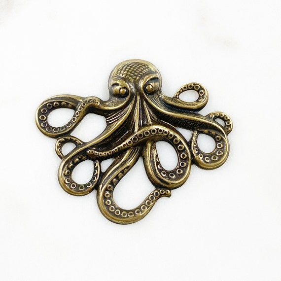 Extra Large Brass Octopus Sea/Ocean Animals Jewelry Making Supplies Arts And Crafts Supplies