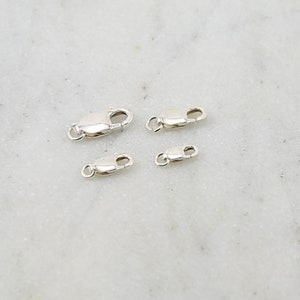 Sterling Silver .925 Rectangle Lobster Clasp Choose your Size 13.75mm x 11.75mm, 10.25mm, 8.25mm Jewelry Making Supplies Chain Findings image 3