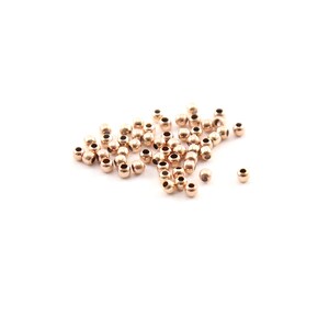 25 Stück 2mm glatte nahtlose runde Roségold filled Spacer Perlen