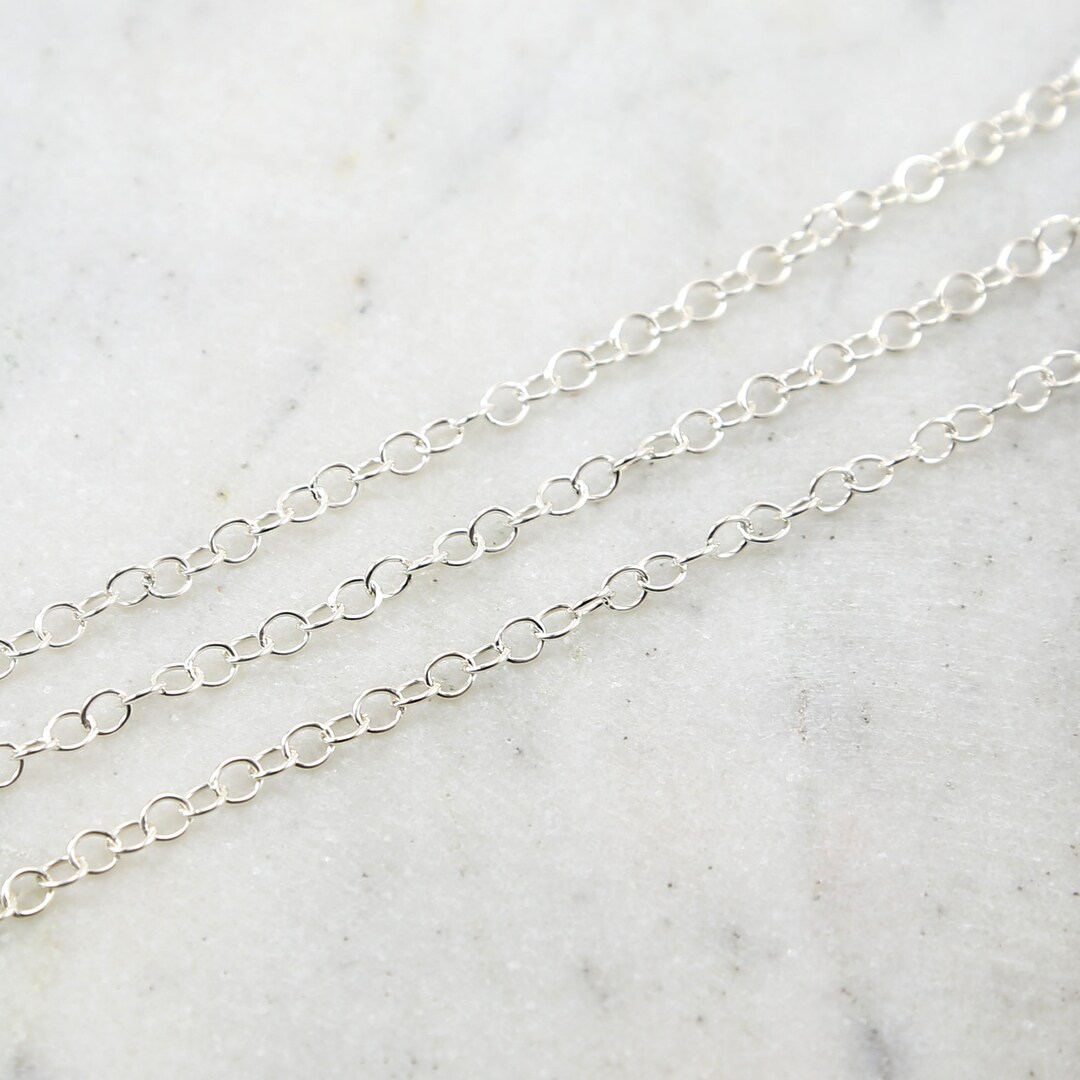 Smooth Round Chain 4mm Thick Round Sterling Silver Smooth Link Chain Extender Chain / Sold ...