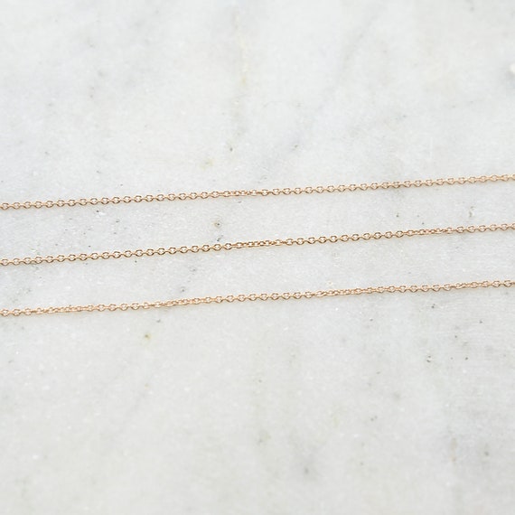 Rose Gold Filled Small Dainty Lightweight Minimal Small Linked Chain Permanent Jewelry / Sold by the Foot / Bulk Unfinished Chain