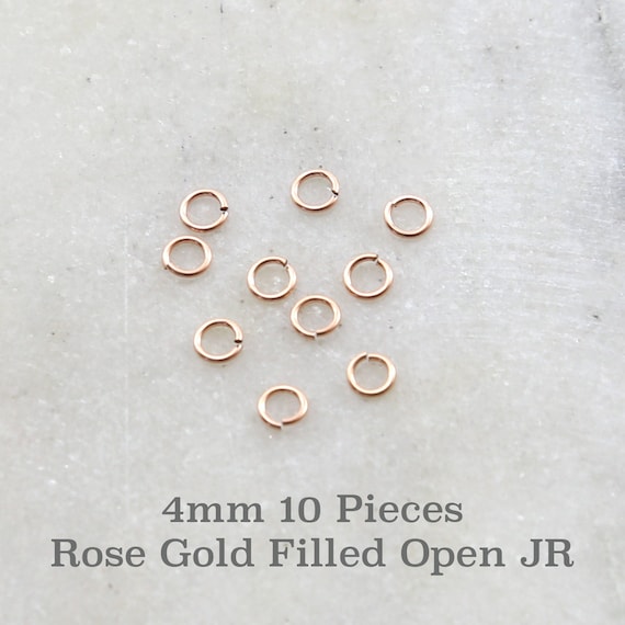 10 Pieces 4mm 20 Gauge Rose Gold Filled Open Jump Rings Charm Links Jewelry Making Supplies Gold Findings