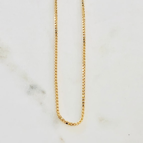 Ready To Wear Finished Box Chain 14K Gold Filled 1.5mm Finished Chain 16" or 18" Ready Made Necklace
