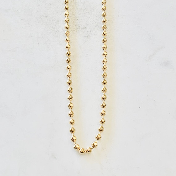 Ready to Wear Finished Ball Chain 18K Gold Filled 3mm Finished Chain 24 inches Ready To Wear