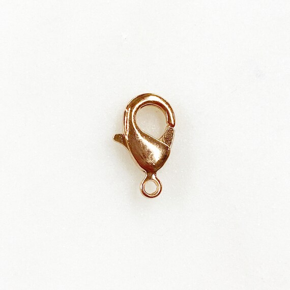 10 Piece Rose Gold Plated Rounded Lobster Clasp 12mm Clasp Jewelry Making Supplies