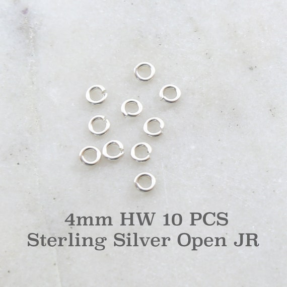 10 Pieces 4mm Heavy Weight 18 Gauge Sterling Silver Open Jump Rings Charm Links Jewelry Making Supplies Sterling Findings