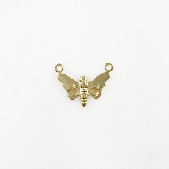14k Gold Filled Butterfly Connector Charm Lightweight Classic Gold Butterfly Charm