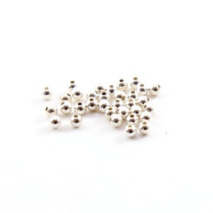 25 Pieces 3mm Smooth Seamless Round Sterling Silver 925 Spacer Beads