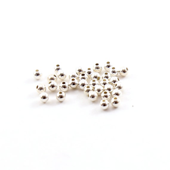 25 Pieces 3mm Smooth Seamless Round Sterling Silver 925 Spacer Beads