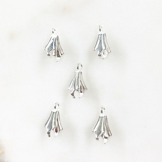 5 Piece Sterling Silver Pinch Bail Jewelry Making Supplies Necklace Pendant Findings
